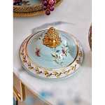 Шкатулка с крышкой из голубого фарфора с риунком птиц и цветов Blue Garden варинант исполнения - 5 | Loft Concept в Грозном