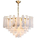 Люстра с мраморными подвесками в форме капель Marble square варинант исполнения - 1 | Loft Concept в Грозном