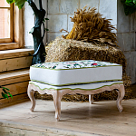 Банкетка золотистая из натурального бука с изображением птиц и цветов Blooming Birds варинант исполнения - 2 | Loft Concept в Грозном