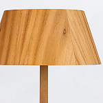 Настольная лампа со скошенным конусовидным абажуром и фигурной ножкой в цвете тик Accord Lighting варинант исполнения - 4 | Loft Concept в Грозном