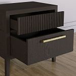 Прикроватная Тумбочка Primo с двумя ящиками Темный орех варинант исполнения - 4 | Loft Concept в Грозном
