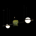 Подвесной светильник линейный с 2-мя шарообразными плафонами и цилиндрическим спотом Light of Еyes варинант исполнения - 4 | Loft Concept в Грозном