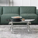 Дизайнерский журнальный стол с круглой столешницей на стальном основании Rivetyk варинант исполнения - 1 | Loft Concept в Грозном