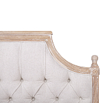 Кровать двуспальная светло-бежевая с основанием из массива дуба с мягким изголовьем Flax Beds варинант исполнения - 3 | Loft Concept в Грозном