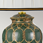 Настольная лампа с керамическим основанием с золотистым решетчатым узором и белым плиссированным абажуром Elstead Lighting варинант исполнения - 3 | Loft Concept в Грозном