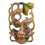 Маска деревянная резная расписная Tropical Paradise варинант исполнения - 2 | Loft Concept в Грозном