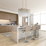 Люстра прямоугольная на цепях с прозрачными трубками и волнистым краем Nembus варинант исполнения - 13 | Loft Concept в Грозном