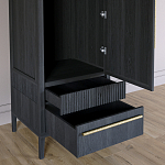 Узкий Шкаф Primo с 2 выдвижными ящиками Черный дуб варинант исполнения - 5 | Loft Concept в Грозном