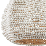 Подвесной светильник в форме купола с декором из круглых деревянных бусин White Wooden Beads Chandelier варинант исполнения - 1 | Loft Concept в Грозном