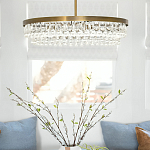 Люстра круглая с подвесками в форме стеклянных капель Glass Rain варинант исполнения - 6 | Loft Concept в Грозном