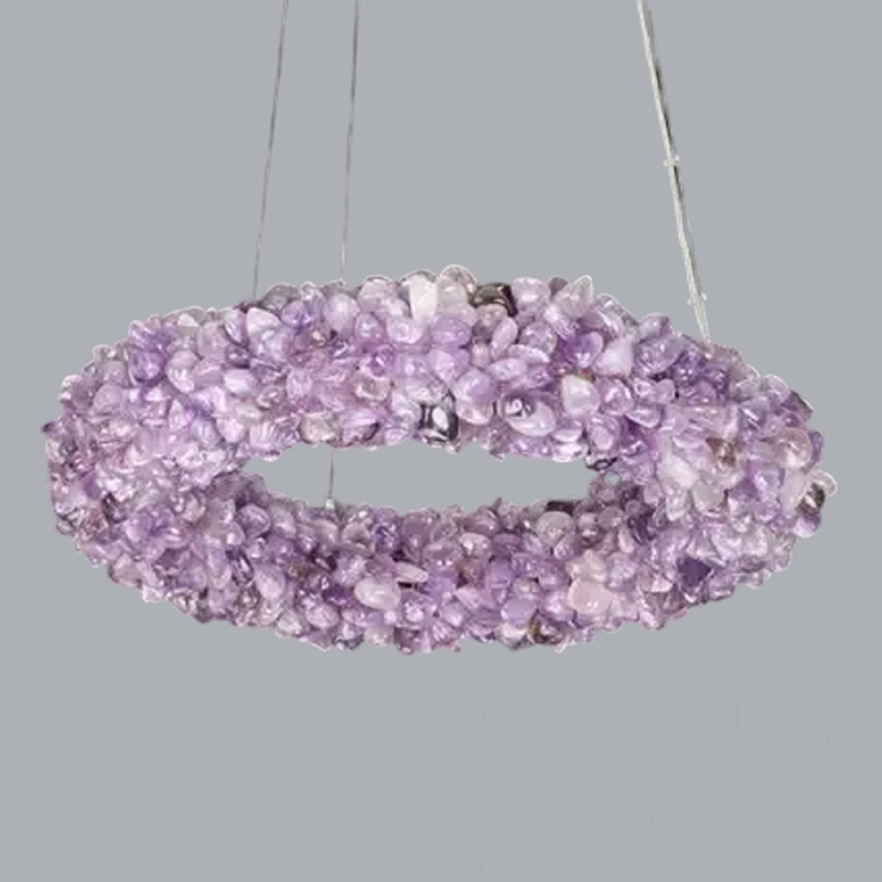 Люстра кргулая из фиолетового хрустального камня Purple Diamond Фиолетовый Люстра кргулая из фиолетового хрустального камня Purple Diamond Фиолетовый в Грозном | Loft Concept