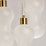 Люстра с 5-ю матовыми белыми стеклянными плафонами волнообразной формы Lucid Rain  варинант исполнения - 6 | Loft Concept в Грозном