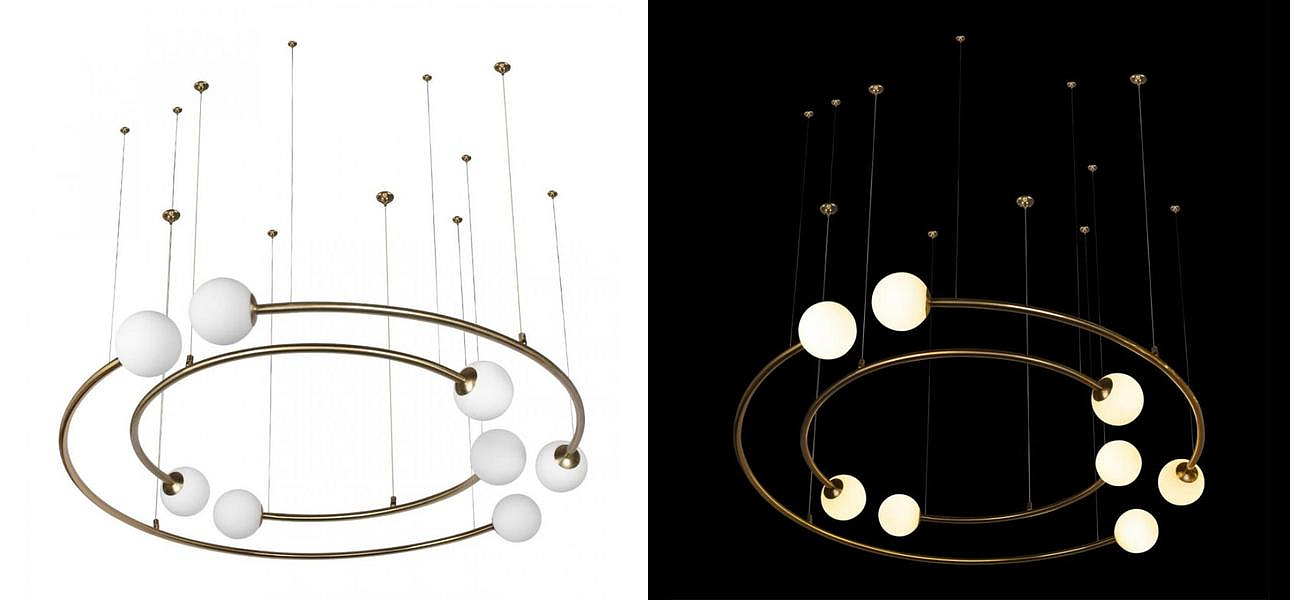 Дизайнерская Модульная Люстра PLANETARY two rings Gold 100 см Дизайнерская Модульная Люстра PLANETARY two rings Gold 100 см - Loft-Concept в Грозном