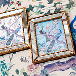 Постер в зеркальной раме в стиле шинуазри Chinoiserie Imperial Garden Peacocks on a Tree Poster варинант исполнения - 4 | Loft Concept в Грозном