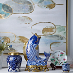 Ваза с насыщенным синим орнаментом и золотой крышкой Blue & White Ornament  варинант исполнения - 1 | Loft Concept в Грозном