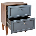 Тумба прикроватная серая из массива бука с 2-мя ящиками Wenge Light варинант исполнения - 4 | Loft Concept в Грозном
