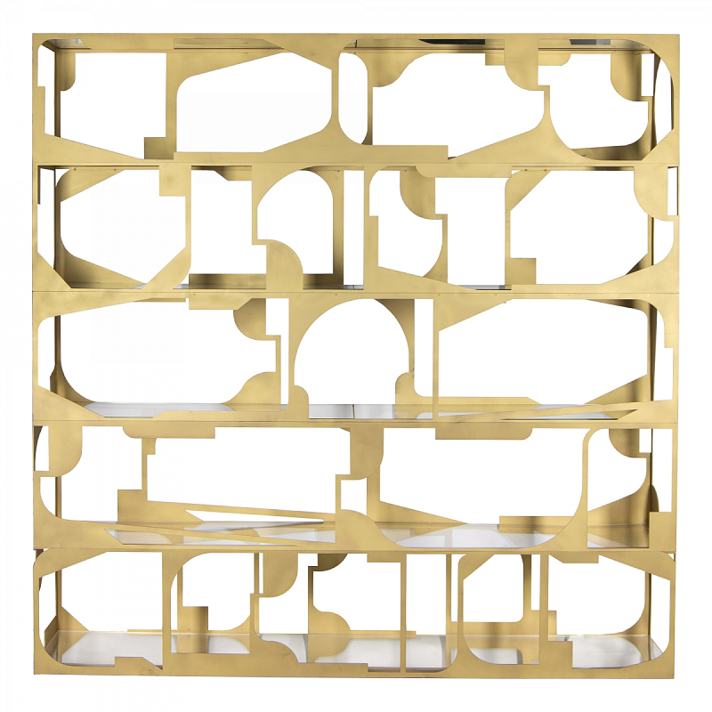 Стеллаж Golden Kaleidoscope матовое золото Прозрачное Стекло Стеллаж Golden Kaleidoscope матовое золото Прозрачное Стекло в Грозном | Loft Concept