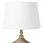 Настольная лампа деревянная с белым абажуром Wooden Table Lamp варинант исполнения - 5 | Loft Concept в Грозном