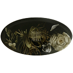 Шкатулка из эпоксидной смолы с цветами черная Epoxy Resin Oval Box Black варинант исполнения - 1 | Loft Concept в Грозном