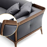 Кресло большое c каркасом из массива дерева Walnut Armchair варинант исполнения - 2 | Loft Concept в Грозном