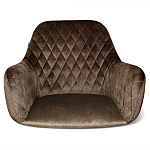 Барный стул со спинкой и подлокотниками на 4-х деревянных ножках Douglas Rhombus Коричневый Велюр варинант исполнения - 3 | Loft Concept в Грозном