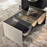 Дизайнерский журнальный стол с полукруглыми полками под столешницей Tiwoberoc варинант исполнения - 2 | Loft Concept в Грозном