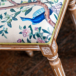 Банкетка одноместная из массива бука с цветочным принтом Beige Chinoiserie Garden Banquette варинант исполнения - 2 | Loft Concept в Грозном