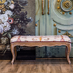 Банкетка из массива бука бежевая с растительным орнаментом Raffael Beige Floral Banquette варинант исполнения - 6 | Loft Concept в Грозном