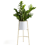 Кашпо из металла и латуни Elegance Elevated Planters белое варинант исполнения - 2 | Loft Concept в Грозном