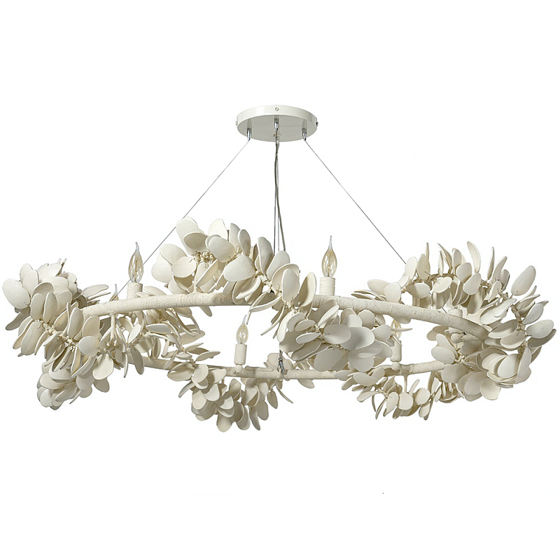 Люстра White Bionic Petals Flo Ring Chandelier Молочный Белый Люстра White Bionic Petals Flo Ring Chandelier Молочный Белый в Грозном | Loft Concept