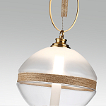 Подвесной светильник с круглым прозрачным плафоном и декоративной каменной вставкой Tectona  варинант исполнения - 5 | Loft Concept в Грозном