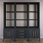 Модульный стеллаж Primo из трех составных элементов Черный дуб варинант исполнения - 2 | Loft Concept в Грозном