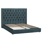 Кровать двуспальная зеленая с основанием из массива дерева с мягким изголовьем Velour Beds варинант исполнения - 1 | Loft Concept в Грозном