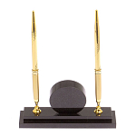 Часы настольные с двумя ручками из натурального камня Stone Clock варинант исполнения - 3 | Loft Concept в Грозном