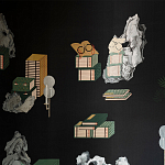 Обои ручная роспись The Art of Learning and Steps for the Flowers by Teo Yang Original colourway on Pitch dyed silk варинант исполнения - 1 | Loft Concept в Грозном