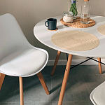 Стул с основой из пластика и мягким сиденьем Arvika White варинант исполнения - 9 | Loft Concept в Грозном