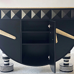 Дизайнерский комод полукруглый черный с 3-мя фактурным ящиками Occasion варинант исполнения - 4 | Loft Concept в Грозном
