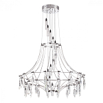 Люстра подвесная из металла с хрустальными прозрачными подвесками Quasar 81 варинант исполнения - 8 | Loft Concept в Грозном