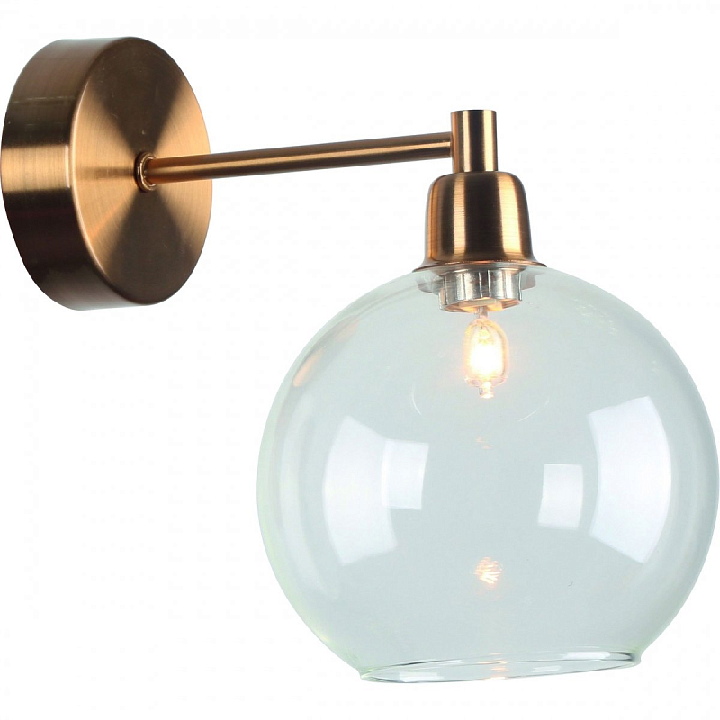 Бра Clear Glass Sphere Cloche Gold Бронза Бра Clear Glass Sphere Cloche Gold Бронза в Грозном | Loft Concept