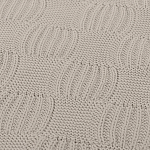 Плед из хлопка рельефной вязки бежево-серого цвета Waffle Comfort варинант исполнения - 3 | Loft Concept в Грозном