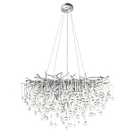 Люстра подвесная с прозрачными стеклянными подвесками в форме капель Диаметр 80 см Droplet Chandelier варинант исполнения - 2 | Loft Concept в Грозном