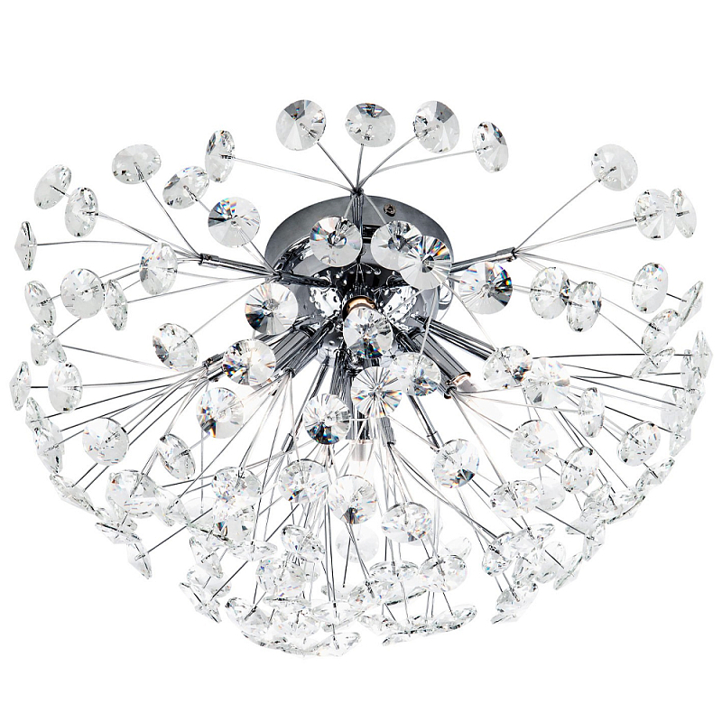 Потолочный светильник Crystal Dandelions Chrome Ceiling Lamp Хром Прозрачный Потолочный светильник Crystal Dandelions Chrome Ceiling Lamp Хром Прозрачный в Грозном | Loft Concept
