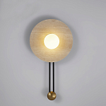 Бра круглое с каменным основанием и плафоном из стекла в форме шара Shaw Marble Lighting варинант исполнения - 5 | Loft Concept в Грозном