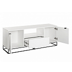 ТВ-тумба белая с  2-мя дверцами и ящиком Strict Lines варинант исполнения - 3 | Loft Concept в Грозном