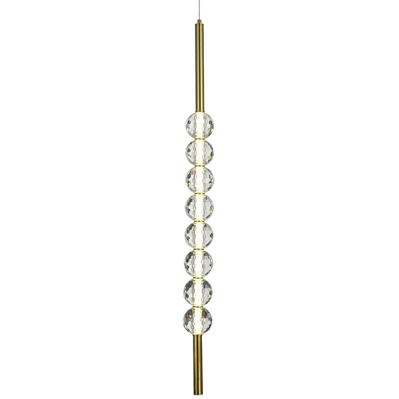 Подвесной светильник с декором из 8-ми хрустальных сфер Celestin Spheres Brass Hanging Lamp Латунь Прозрачный Подвесной светильник с декором из 8-ми хрустальных сфер Celestin Spheres Brass Hanging Lamp Латунь Прозрачный в Грозном | Loft Concept