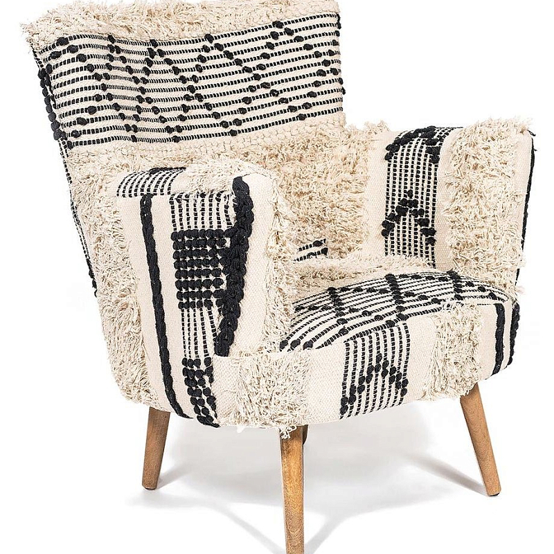 Кресло KELIM Pattern black and white Chair Черно-белый Кресло KELIM Pattern black and white Chair Черно-белый в Грозном | Loft Concept
