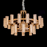 Люстра двухъярусная круглая с текстурными цилиндрическими плафонами Glimpse варинант исполнения - 6 | Loft Concept в Грозном