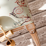 Банкетка из массива бука светло-зеленая с растительным орнаментом Raffael Angel Floral Banquette варинант исполнения - 3 | Loft Concept в Грозном