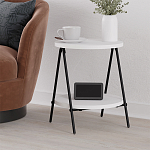 Стол приставной с 2-мя круглыми белыми столешницами ESSEL SIDE TABLE WHITE варинант исполнения - 5 | Loft Concept в Грозном