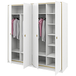 Шкаф белый четырёхдверный для одежды Antique Order варинант исполнения - 3 | Loft Concept в Грозном